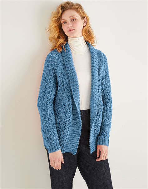 Womens Shawl Collar Cardigan In Sirdar Country Classic Worsted Sirdar