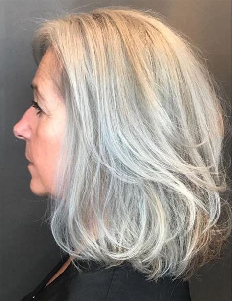 Voluminous Gray Layered Hairstyle For Medium Hair Gorgeous Gray Hair Gorgeous Hair Afro Hair