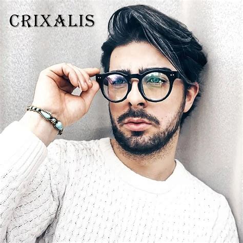 Crixalis 2018 Vintage Men Glasses Black Round Eyeglasses Frame Women