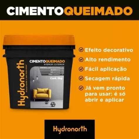 Cimento Queimado Fosco 5kg Hydronorth Floresta Negra Lançamento