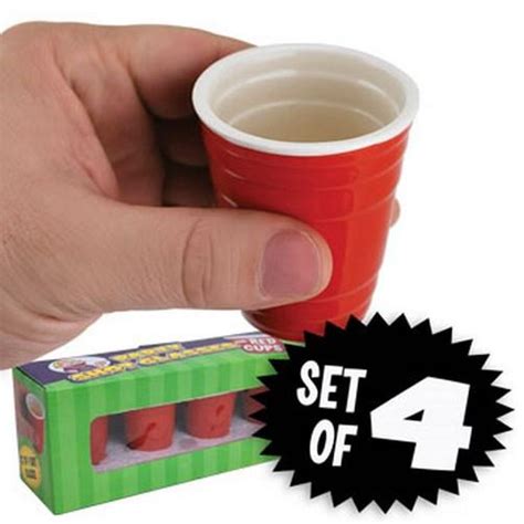 4pk Red Solo Cup Shot Glass Party Bar Drink Set Big Mouth Toys Ebay