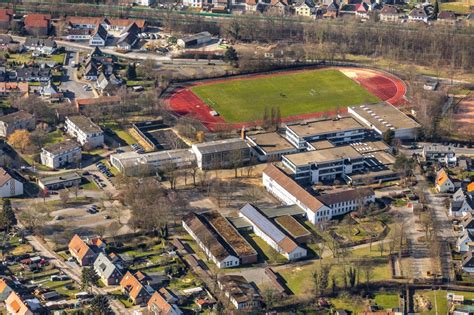 Luftaufnahme Bönen Schulgebäude der Humboldt Realschule und des Marie