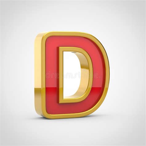 Letter D D Golden Isolated White Stock Illustrations Letter D D