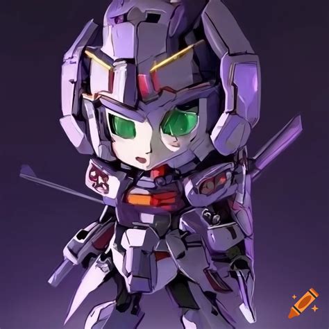 Chibi Gundam Robot With Metallic Armor On Craiyon