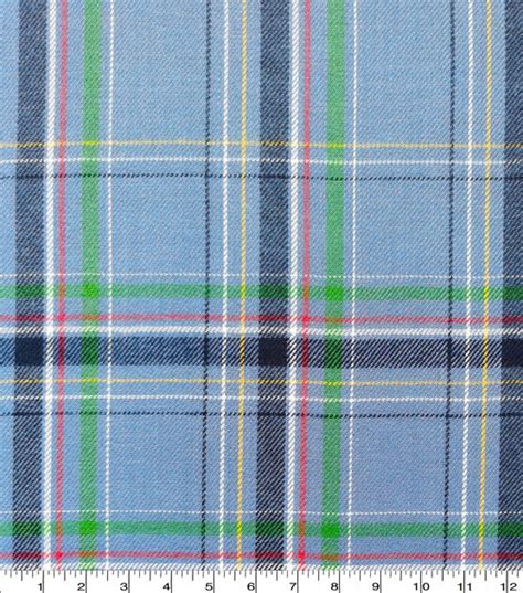 Blue Tartan Brushed Plaid Polyester Flannel Fabric | JOANN