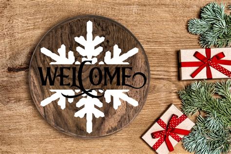 Merry Christmas Round Door Sign Svg Cut File