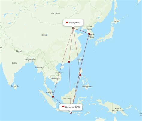 All Flight Routes From Beijing To Denpasar Pek To Dps Flight Routes