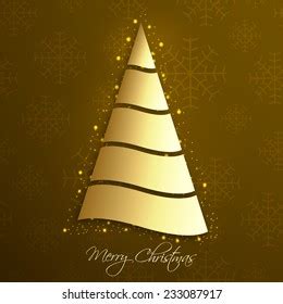 Stylized Vector Gold Christmas Tree Stock Vector Royalty Free