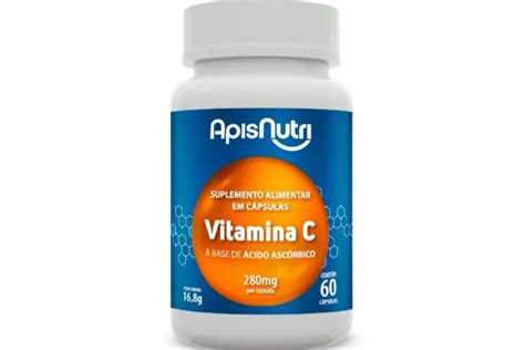 Cápsulas Suplemento De Vitamina C Acido Ascorbico 280mg 60caps Apisnutri