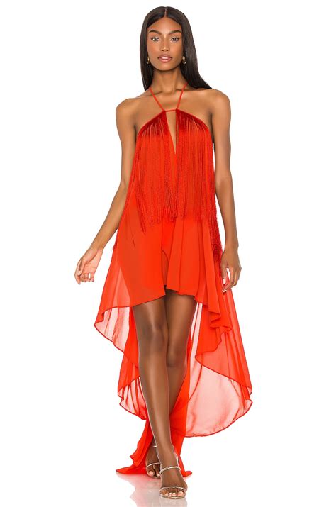 Michael Costello X Revolve Generosity Dress In Red Orange Revolve