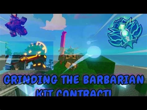 Grinding The Barbarian Kit Contract In Roblox Bedwars Youtube