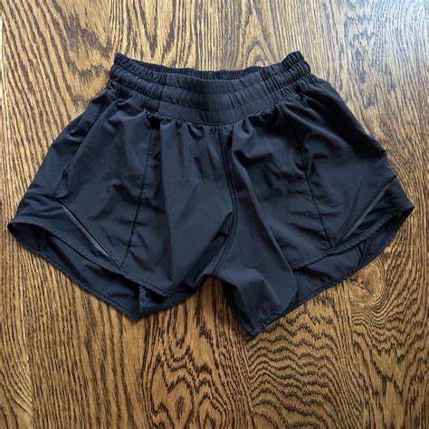 Black Lulu Lemon Hottie Hot Shorts Size Like Depop