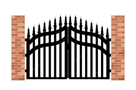 White And Black Gate Illustration Window Gate Door Steel Wrought