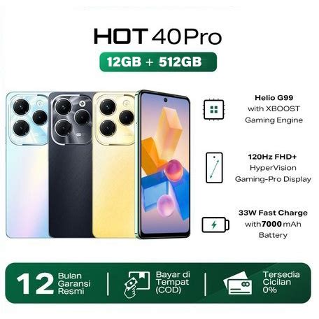 Jual Garansi Resmi Hot 40pro Handphone Android Murah 16GB 512GB 5G NFC 7000mAh 7 5FHD