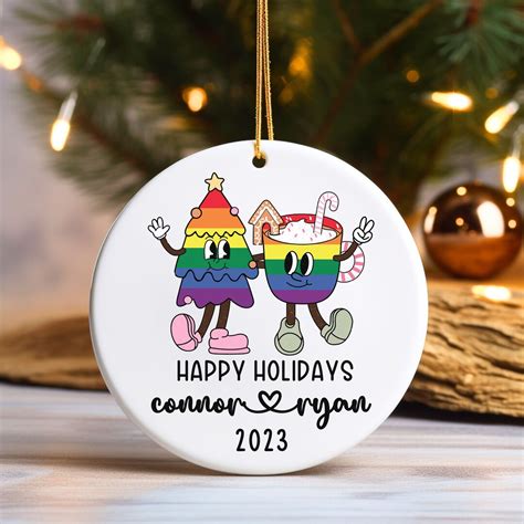 Personalized Gay Couple Christmas Ornament Custom LGBTQ Ornament LGBTQ Christmas Ornament Gay