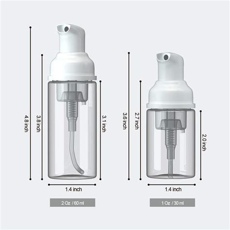 Pcs Empty Foam Pump Bottle Oz Ml Travel Size Plastic Pump Bottle