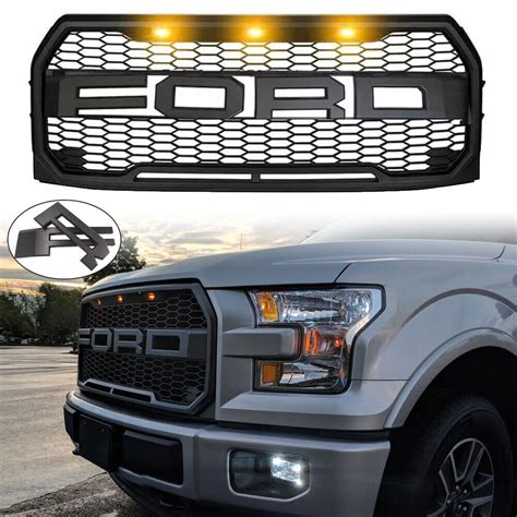 For 2015 2016 2017 Ford F 150 Raptor Style Grille Front Bumper Grill Matte Black Ebay