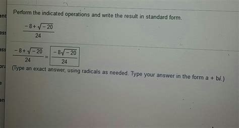 Solved Perform The Indicated Operations And Write The Result Chegg