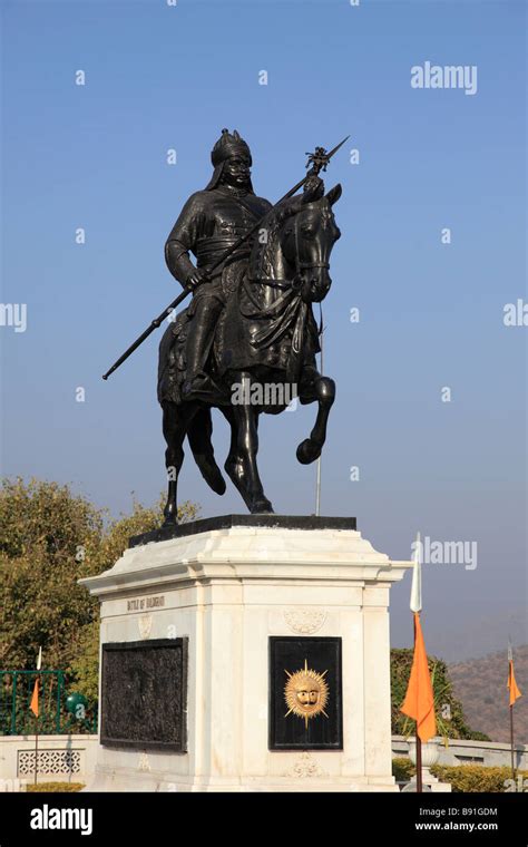 India Rajasthan Udaipur Maharana Pratap Statue Stock Photo Alamy