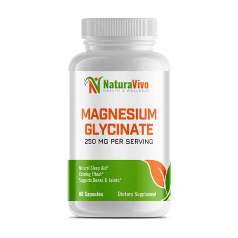 Magnesium Glycinate (250 mg per serving) - Premium Sleep Support ...