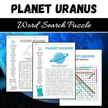 ALL ABOUT URANUS Word Search Puzzle Science Game Activity Worksheet