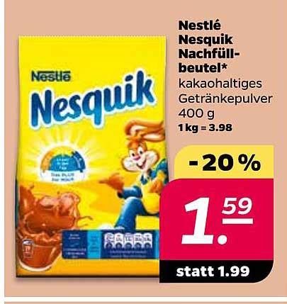 Nestlé Nesquik Nachfüll Beutel Angebot bei Netto