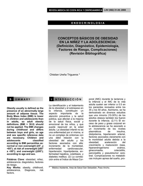 Conceptos Basicos De Obesidad En La Ninez Y La