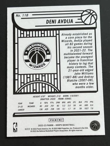 Panini Nba Hoops Blue Explosion Deni Avdija For Sale