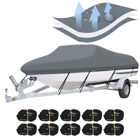 Trailerable Heavy Duty Boat Cover Waterproof Marine Grade Oxford Fabric