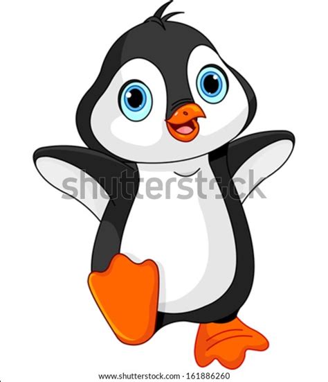 Illustration Dancing Baby Penguin Stock Vector (Royalty Free) 161886260 | Shutterstock