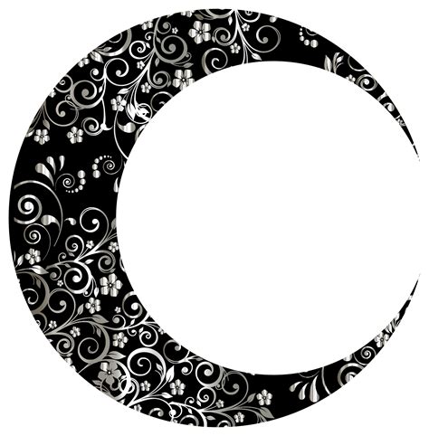 Prismatic Floral Crescent Moon Clip Art Image Clipsafari