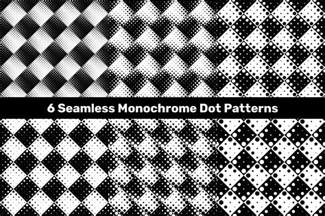 6 Seamless Monochrome Dot Patterns Graphic By Davidzydd · Creative Fabrica