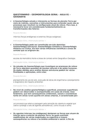 Questionário Geografia Agrária QUESTIONÁRIO GEOGRAFIA AGRÁRIA