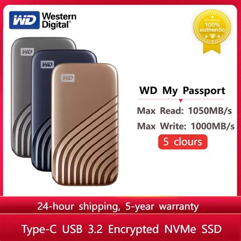 Western Digital My Passport Ssd Nvme External Portable Solid State Drive 500g 1tb 2tb Type C