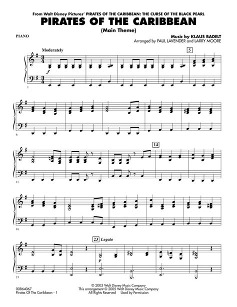 Download Pirates Of The Caribbean Main Theme Piano Sheet Music By