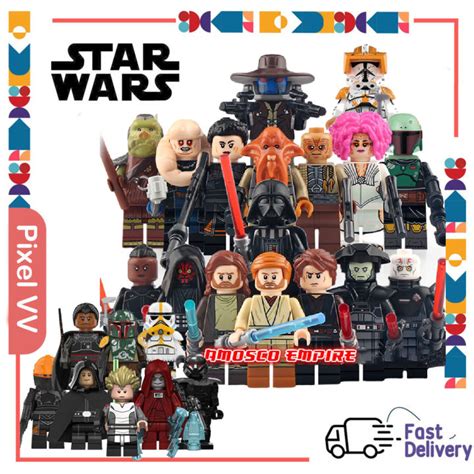 Stars Wars Series Minifigures Building Blocks Luke Vader Obi Wan Kenobi Vader Anakin Skywalker