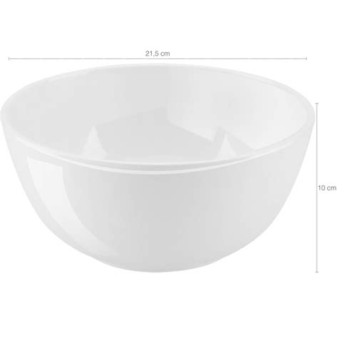 6 Saladeiras Prato De Salada Pote Redondo Melamina Branca 2 2L Camicado