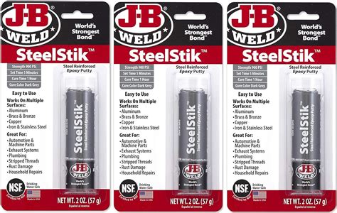 J B Weld S Steelstik Steel Reinforced Epoxy Putty Stick Oz