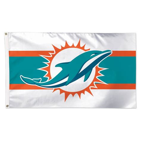 wincraft miami dolphins     stripe  sided deluxe flag