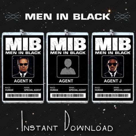 Men in Black Badge Template