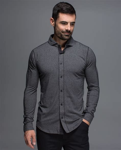 Rival Button Up Mens Tops Lululemon Athletica Casual Wear For