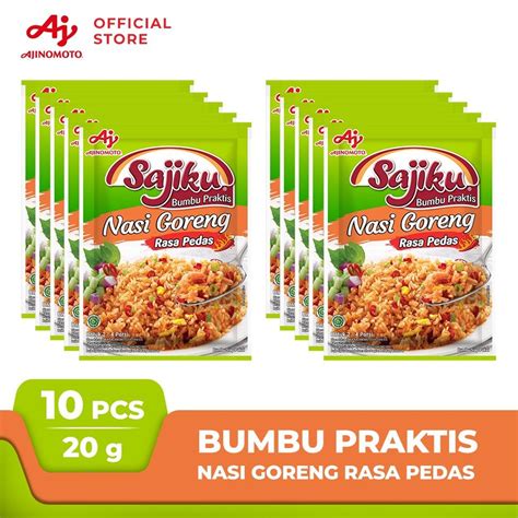 Jual SAJIKU Bumbu Praktis Nasi Goreng Pedas 20g 10 Pcs Shopee Indonesia