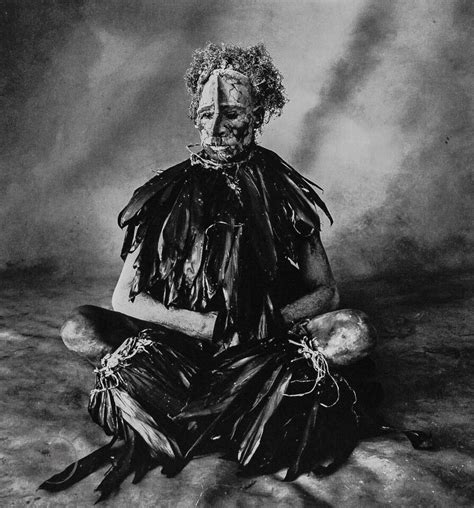 Vtg Irving Penn Print Sitting Man New Guinea Engraving Art Photo