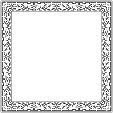 Square Black Contour Border Frame Pompeii Rectangle Neopolitan