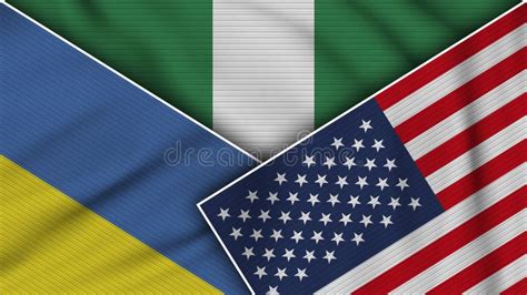 Ukraine And Nigeria Two Half Flags Together Stock Illustration