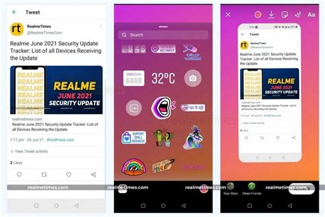 How To Share Tweets In Instagram Story On Realme Smartphones