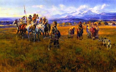 Lewis and Clark Reach Shoshone Camp Led by Sacajawea the Bird Woman - Charles M. Russell ...