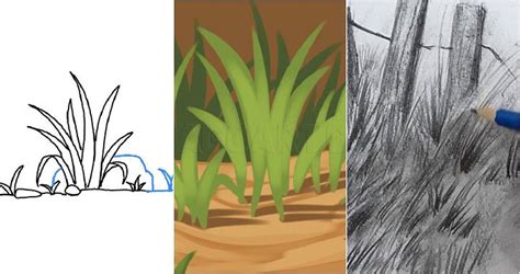 25 Easy Grass Drawing Ideas How To Draw Grass Blitsy