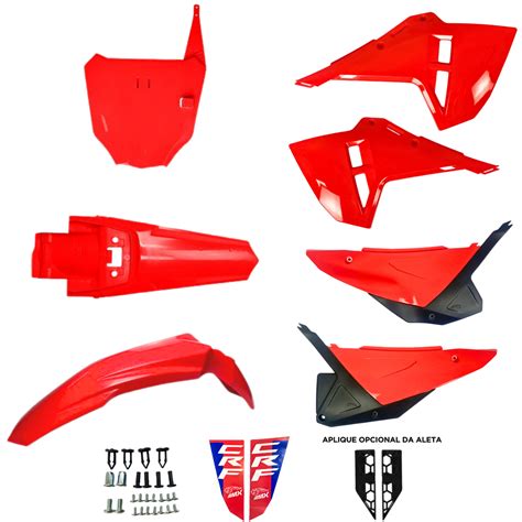 Kit Plástico AMX CRF 230F F25 C Number Vermelho