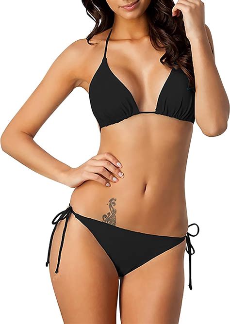 Amazon Bikini Sets For Women Halter String Triangle Swimsuit 2 Piece Bathing Suit Sexy